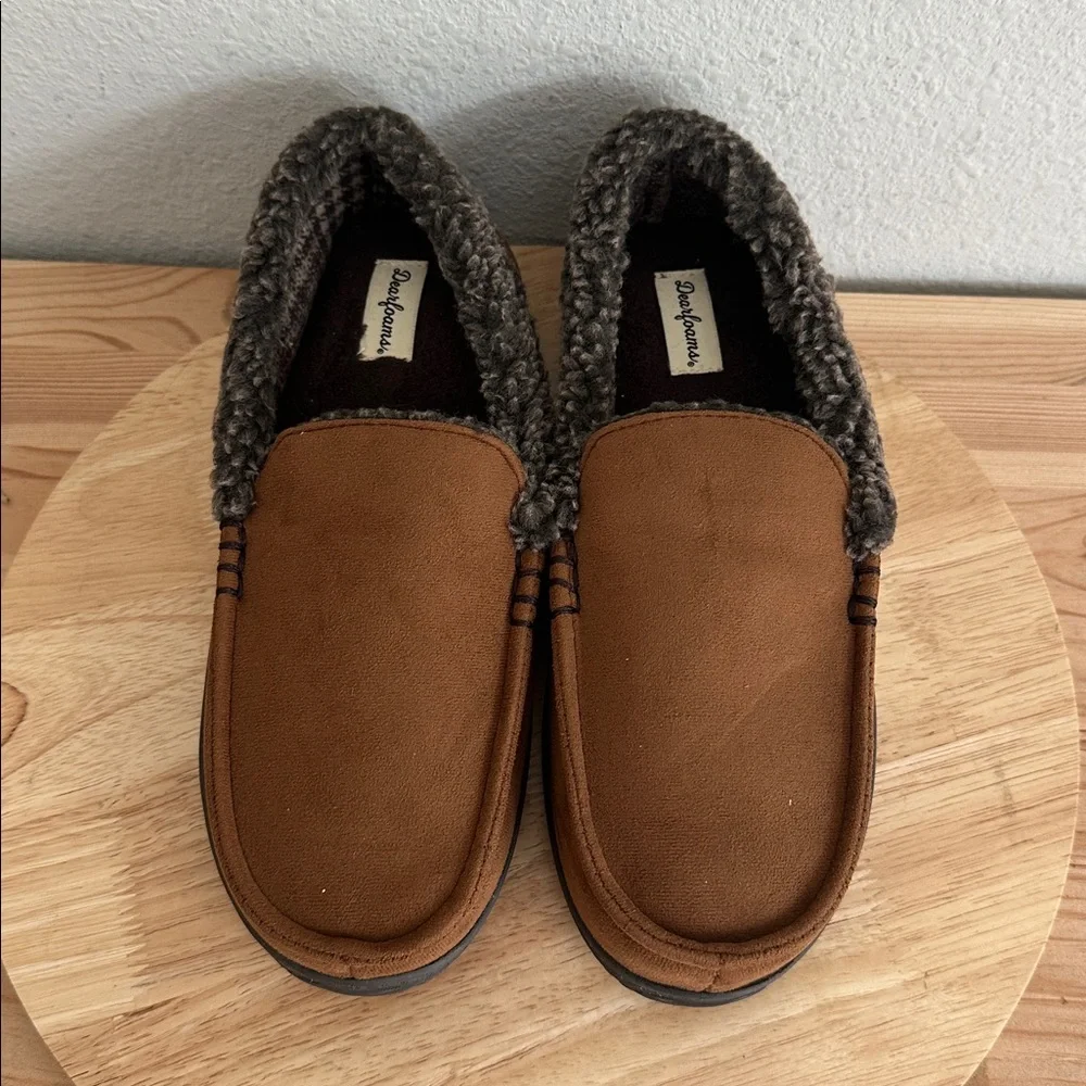 Dearfoams Mens Moccasin Slippers